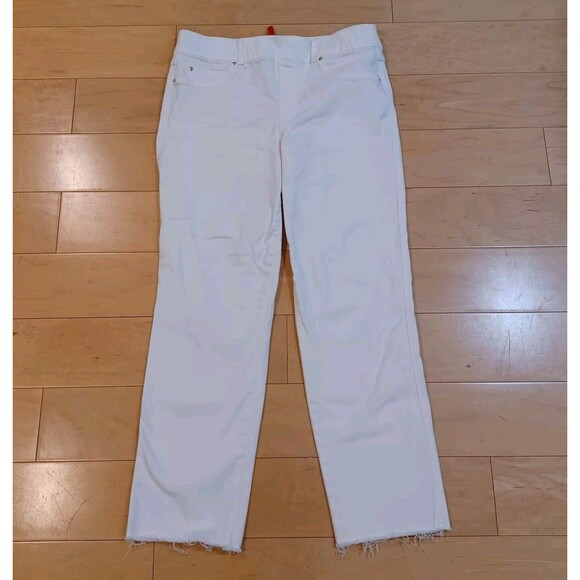Spanx Jeans EveryWear Straight Leg High Rise Pull On White Size Large 20354R - Picture 3 of 8